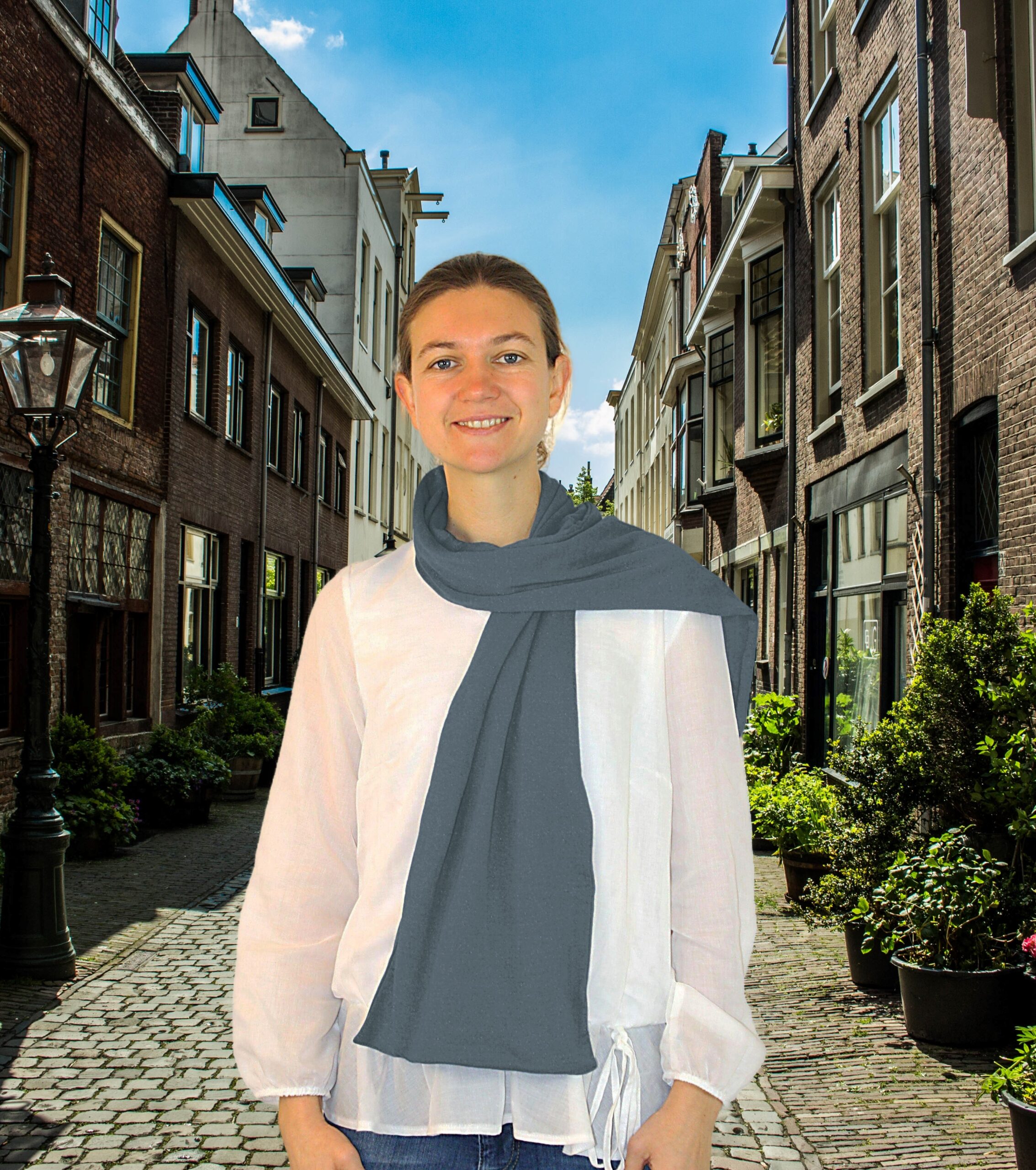 Baumwolle Schal - Anthrazit - 1-Cutter-Cutter