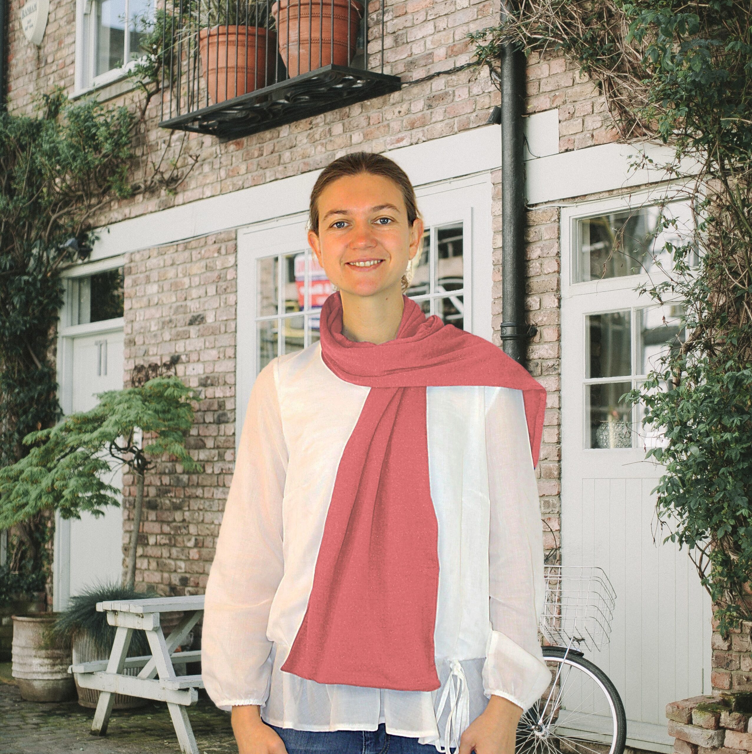 Baumwolle Schal - Pink - 1-Cutter