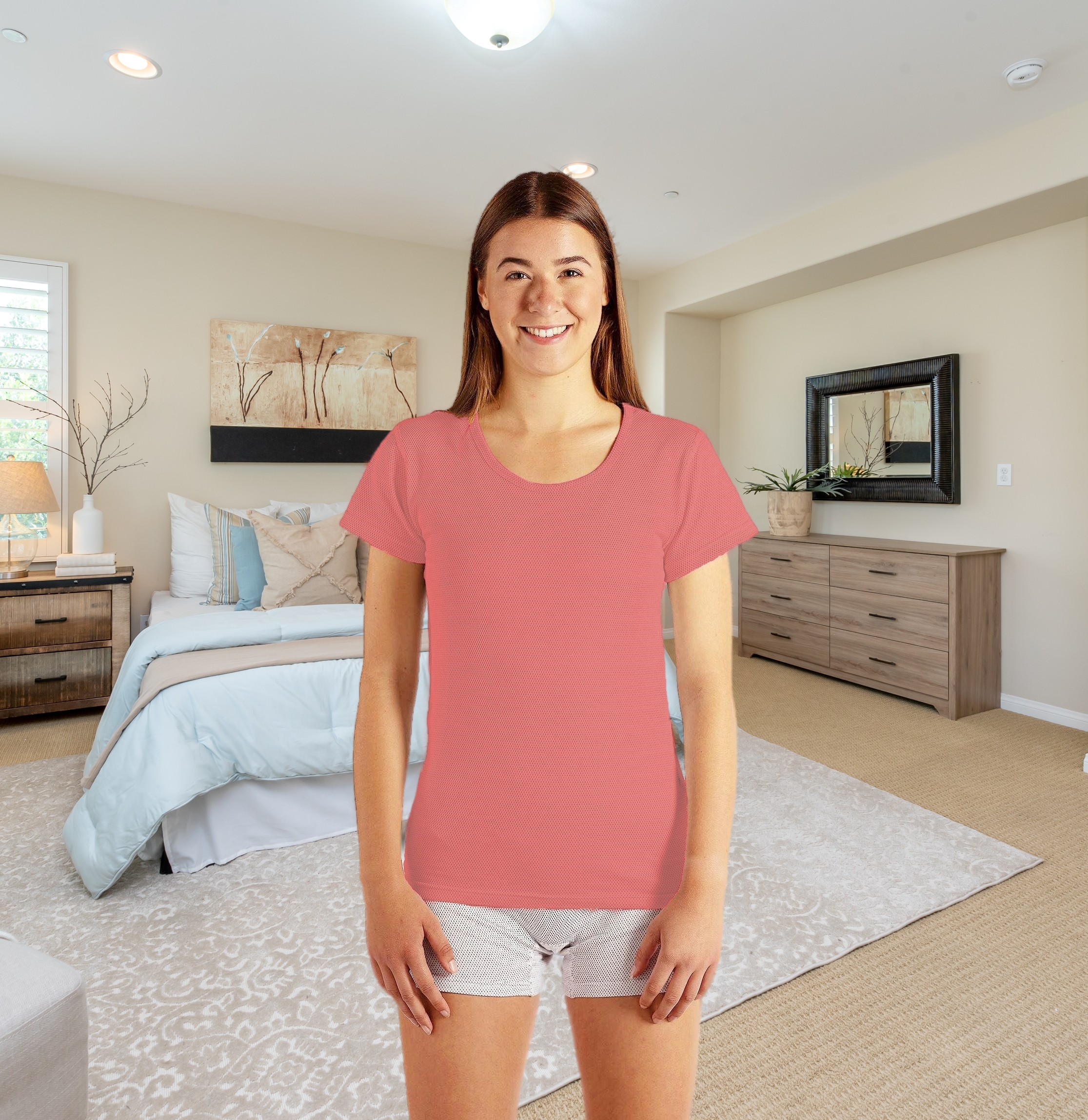 BioEnergy Damen Unterhemd Kurzarm altrosa - 1 (Marke WaveSafe)