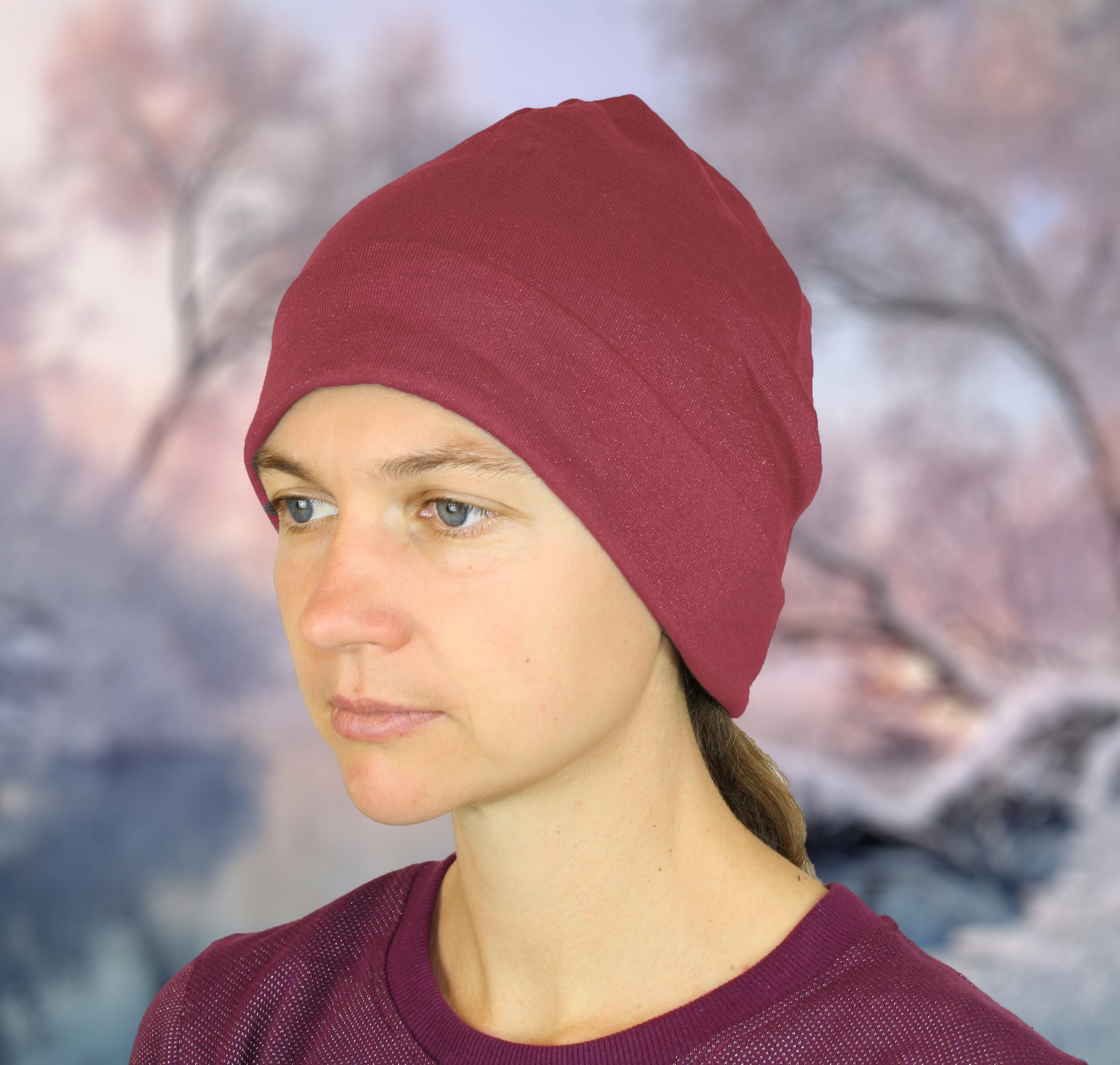 BioEnergy Damen und Herren Mütze Bordeaux - 1 (Marke WaveSafe)