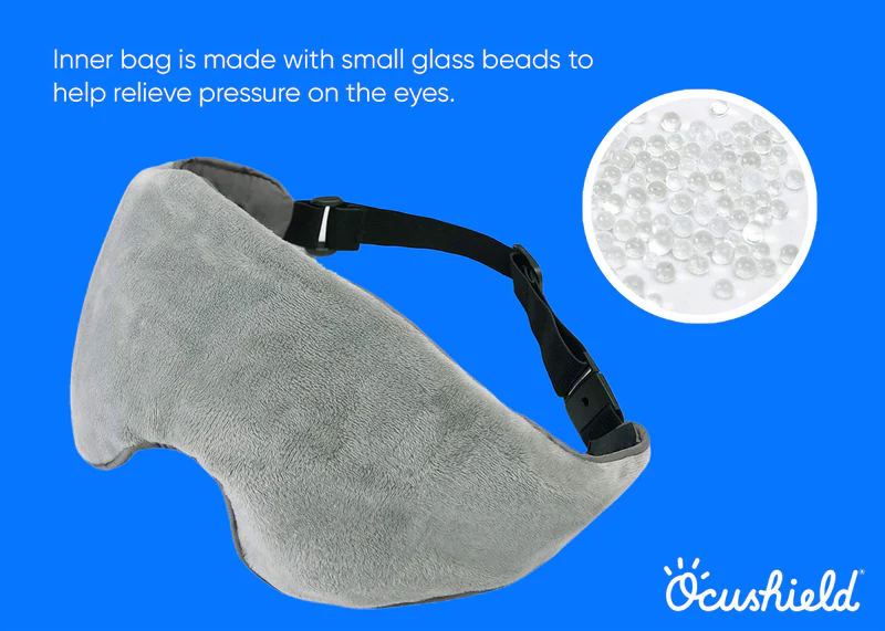 BioEnergy -Bamboo-weighted-sleep-eye-mask-small-glass-beads-to-relieve-pressure-off-eyes - Ocushield
