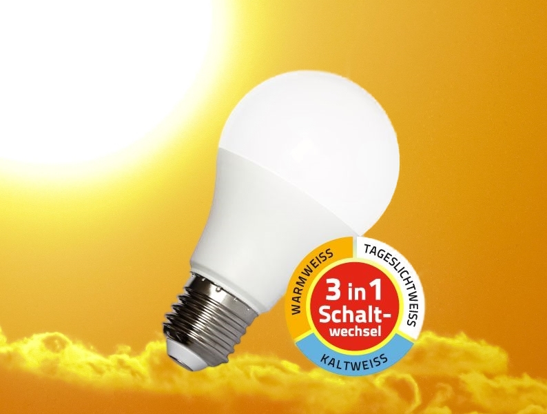 BioEnergy - BioLicht LED-Lampen Pure-Z-Neo, E27, 9 W, TRICOLOR-Cutter